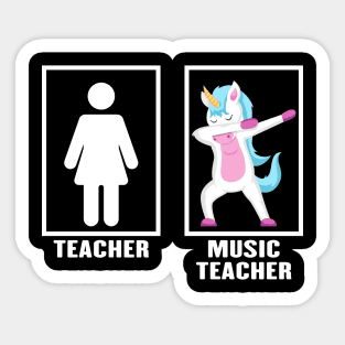 Dabbing Unicorn Music Teacher Sticker